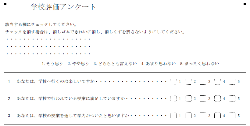 学校評価（５肢30問両面－チェックシート）